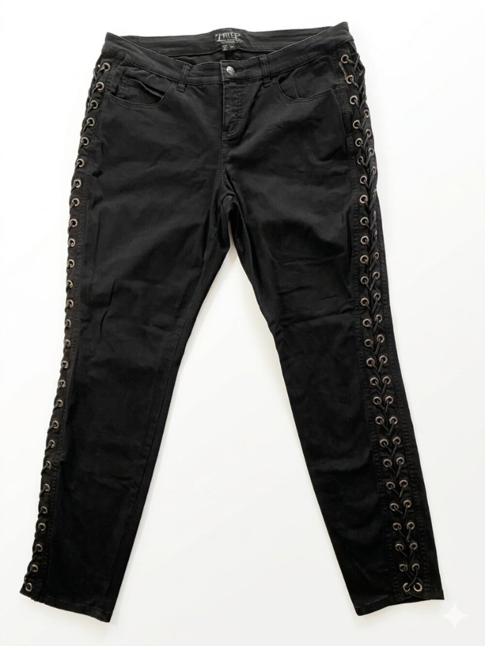 Vintage Tripp NYC Daang Goodman Black Jeans Side Lace Up SZ 18